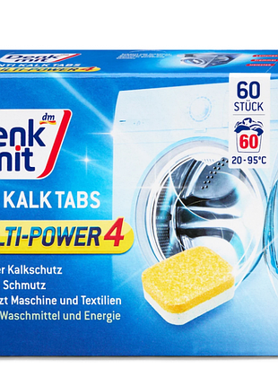 Антиизвестняковые таблетки для стиральной машины denkmit anti-kalk tabs multi-power 4, 60 шт.