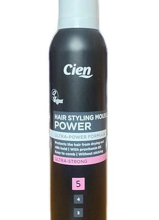 Пена для укладки волос cien power, сверхсильная фиксация, 250 мл