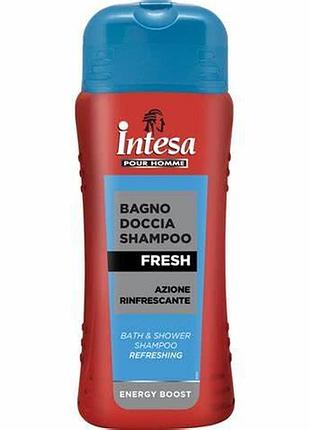 Чоловічий гель для душу+шампунь для волосся intesa pour homme fresh 500 мл