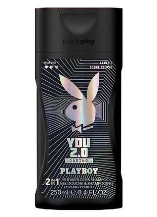 Гель для душу та шампунь чоловічий 2в1 playboy you 2.0 loading 250 мл..