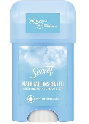 Кремовий дезодорант антиперспірант secret natural unscented 40 мл