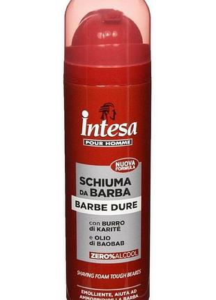 Пена для бритья для жесткой щетины intesa pour homme barbe dure 300 мл