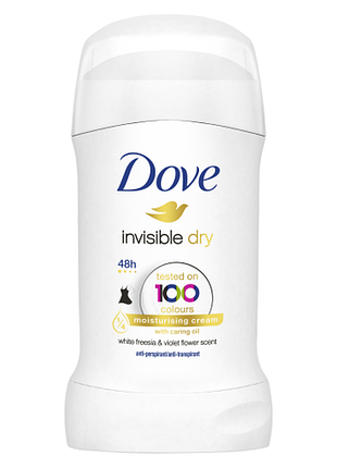 Твердий дезодорант антиперспірант dove invisible dry 40 мл