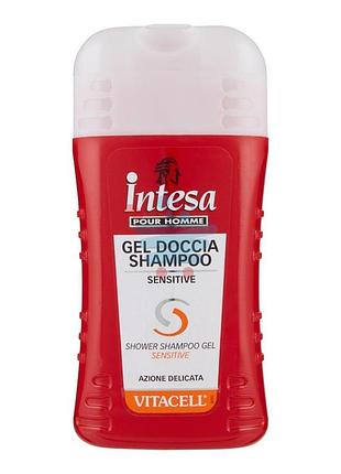 Гель для душу+шампунь 2в1 intesa pour homme sensitive vitacell 250мл.