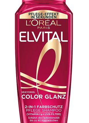 Шампунь+ополоскувач 2в1 l'oreal paris elvital color-glanz для фарбованого, тонованого волосся 300мл.
