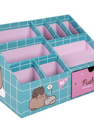 Органайзер настільний yes pusheen 708222 на 8 відділень з картону для ручок канцелярії та шкільного приладдя