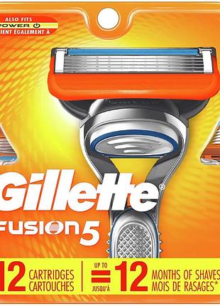 Картриджи для бритья gillette fusion 5, 12 шт