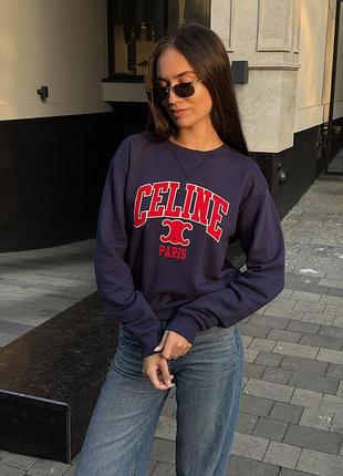 👕 celine oversized sweatshirt in cotton fleece navy blue