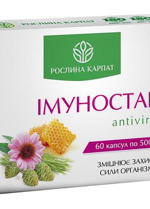 Иммуностан antivirus растение карпат 60 капсул — натуральное средство для иммунитета, профилактика орви и простуды