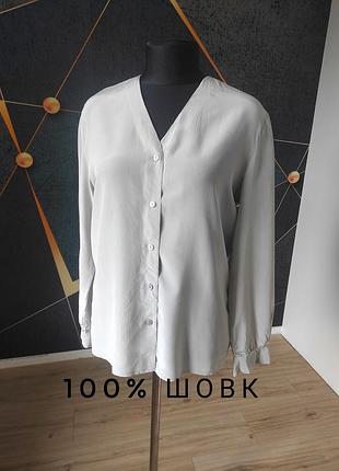 100% шелк / расклешенная рубашка /блуза