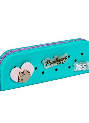 Пенал yes pusheen summer phs-1 м'який силіконовий блакитний 533842 — для школи дівчаток першокласниці