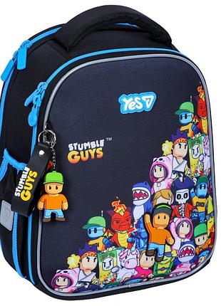 Рюкзак школьный каркасный ортопедический yes stumble guys h-100s 550489 черный для мальчика первоклассника в школу
