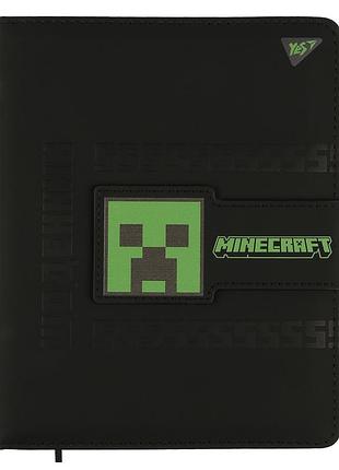 Ежедневник школьный yes minecraft creeper с клапаном а5 pu твердый (911612)