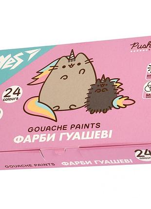 Гуашевые краски yes pusheen 24 цвета по 20 мл 230404 яркие премиум набор гуашевых красок для творчества рисования