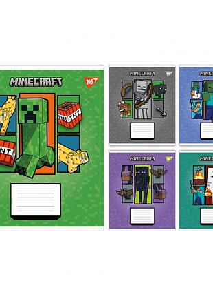 Тетрадь в линию 12 листов minecraft, тетрадь в линию ученический школьный майнкрафт, школьная тетрадь yes.