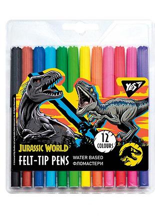 Фломастеры yes 12 цветов jurassic world