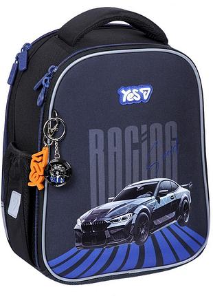 Рюкзак школьный каркасный ортопедический yes racing speed ​​h-100s 550216 черный для мальчика первоклассника в школу