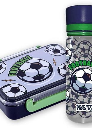 Дитячий ланчбокс з розділювачем 420мл 708792с yes football пляшка з поїлкою 400мл подарунковий набір для школи садочка