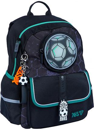 Рюкзак школьный каркасный ортопедический yes first goal s-104s 550263 черный для мальчика первоклассника в школу