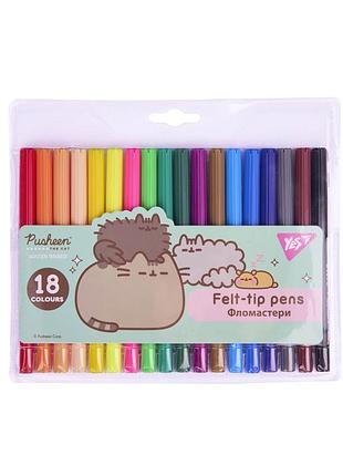 Фломастеры yes 18 цветов pusheen