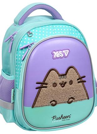 Маленький дитячий рюкзак для садочка фіолетовий yes pusheen k-36xs 550451 легкий рюкзак для дівчинки дитячі рюкзаки для дітей