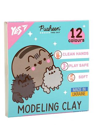 Пластилин yes pusheen 8 цветов 240 г 540669 — мягкий развивающий набор пластилина для детей школы садика