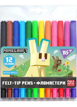 Фломастеры minecraft, (майнкрафт) для творчества, рисования, детские фломастеры minecraft в школу 12шт, 12 цветов yes spring