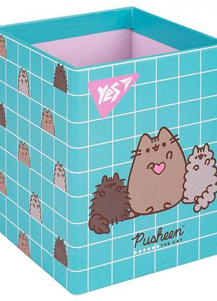 Стакан для ручок yes pusheen 708216 картонний органайзер підставка для канцелярії олівців та фломастерів пушин