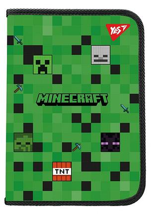 Папка факультативная пластиковая на молнии yes minecraft с карманом а4