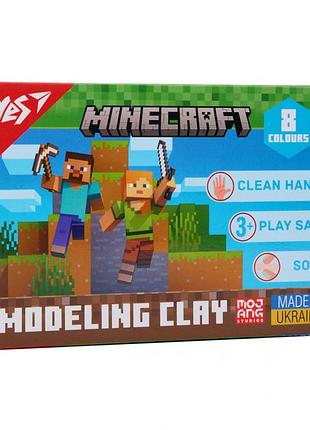 Пластилин yes minecraft 8 цветов 160 г 540656 — мягкий развивающий набор для детей.