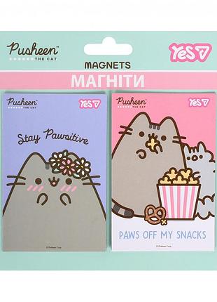 Магниты yes pusheen 708558 прямоугольные 2 шт. на холодильник или магнитную доску