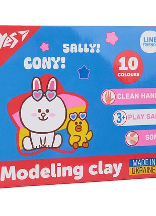 Пластилин yes line friends 10 цветов 200 г