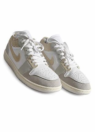 Кросівки jordan 1 low inside out cream white light grey