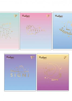 Тетрадь в клетку 24 листов goldstar pusheen формат а5, школьная тетрадь yes.