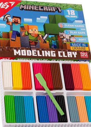 Пластилін yes minecraft 18 кольорів 360 г