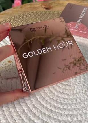Запеченная палетка для лица aa wings of color golden hour glow face palette (18 г) от польского косметического бренда oceanic (мк)