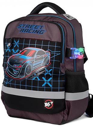 Рюкзак школьный yes 559569 s-52 ergo street racing ортопедический легкий для первоклассника мультицвет