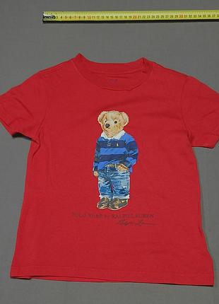 Плечи 31 см polo ralph lauren size 5/ 115 футболка красная 
polo bear by ralph lauren