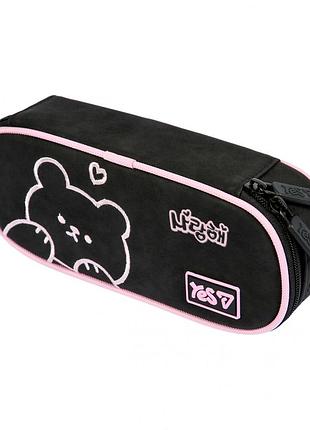 Пенал yes bear rules ph-30 м'який 533762 — для школи дівчаток першокласниці чорний