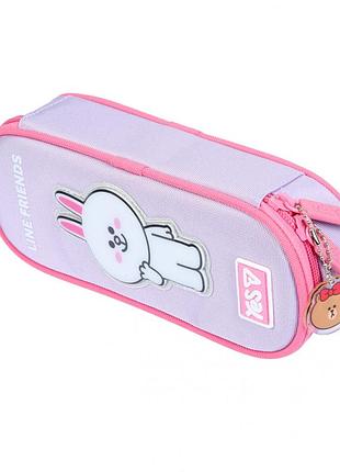 Пенал yes line friends always together ph-30 м'який 533759 — для школи дівчаток першокласниці рожевий