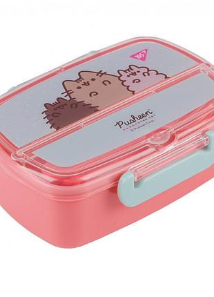 Ланчбокс yes (708371) pusheen з ложкою та виделкою 750 мл, рожевий для дівчаток