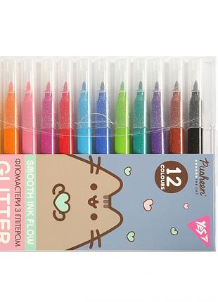Фломастеры yes 12 цветов pusheen глиттер