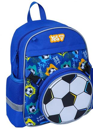 Дошкольный рюкзак для мальчиков малый синий yes ball k-44xs 550471 рюкзак для детей дошкольного возраста рюкзак в детский сад