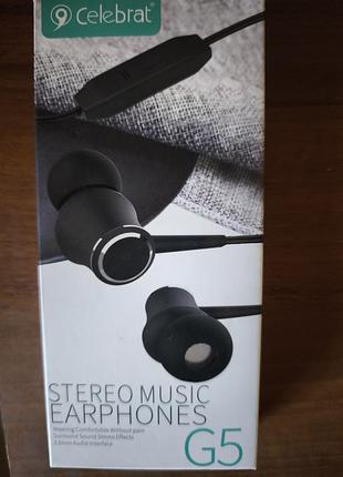 Навушники celebrat g5 stereo music earphones