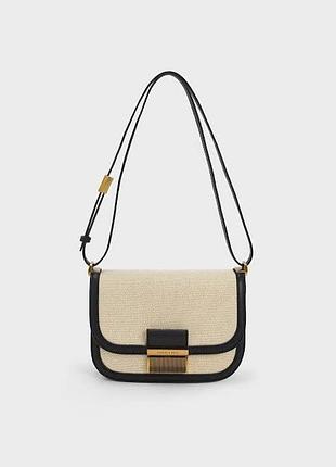 Оригінальна кросбоді від charles & keith charlot canvas crossbody bag