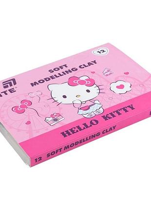 Пластилін восковий kite 12 кольорів, 240 г hello kitty hk25-1086