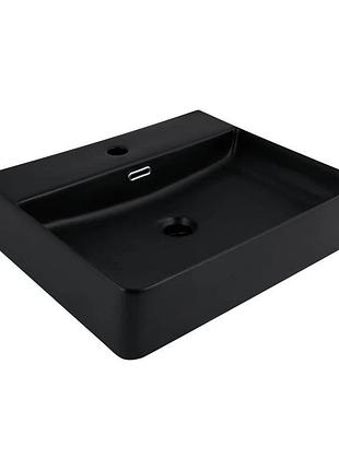 Раковина qtap nando lt 500 х 420 х 130 matt black (qt12116146amb)