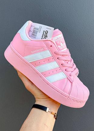 Adidas superstar xlg platform pink/white