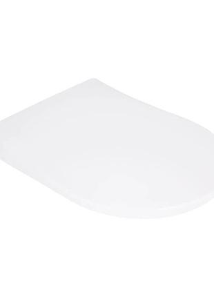 Сидіння для унітаза qtap (robin 490, scorpio 490) 430 x 363 x 60 мм, white, з мікроліфтом, slim duroplast, maglock (qtsc179w48915)