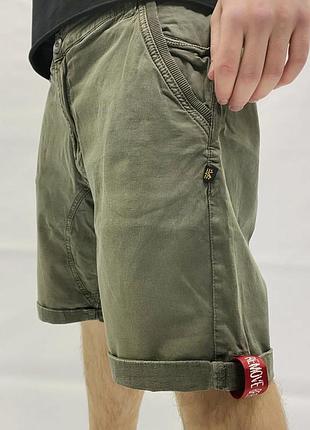 Чоловічі брендові шорти alpha industries kerosene хакі бавовна розмір 36
